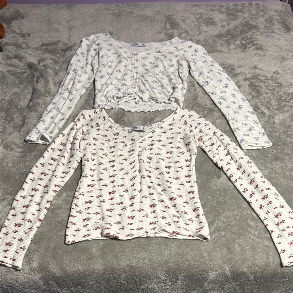 Hollister Long Sleeve Floral Tops